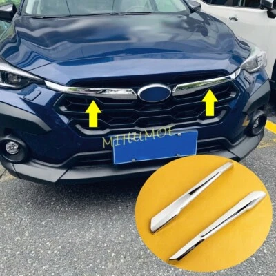 Cubierta de tira moldura de rejilla delantera cromada para Subaru Crosstrek 2024-2025 Foto 1 de 4