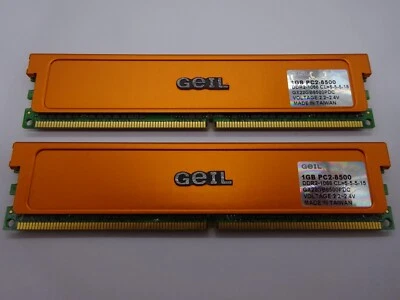 GeIL 2GB (2x1GB) DDR2 GX22GB8500PDC PC2-8500 5-5-5-15 #R1739 - Image 1 of 3