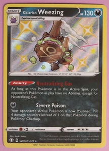 Pokemon Galarian Weezing SV077/SV122 Shining Fates Shiny Vault Holo quasi nuovo con scatola - Foto 1 di 1