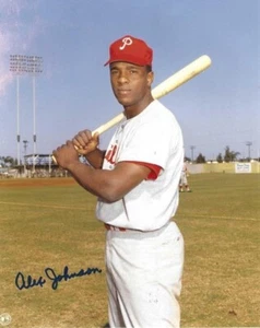 Signed 8x10 ALEX JOHNSON  Philadelphia Phillies Autographed photo - w/COA - Picture 1 of 1