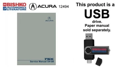 Acura TSX 2004 2005 2006 2007 2008 manual de reparación de servicio de taller USB Foto 1 de 3