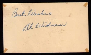 Al Widmar 1947-1952 Medias Rojas St. Louis Browns 1951 FIRMADA POSTAL GUBERNAMENTAL GPC - Imagen 1 de 2