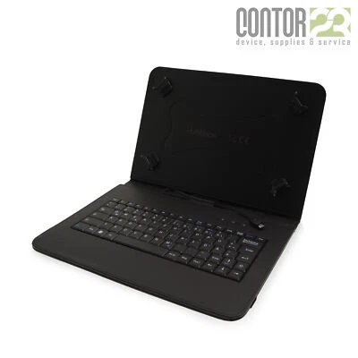 Tablet Schutzhülle +USB-Tastatur SCHWARZ 9-10 Zoll Tasche Hülle Case QWERTZ - Bild 1 von 4
