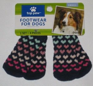 Top Paw Footwear For Dogs Navy Slipper Socks With Hearts Size Small 1 Set New - Picture 1 of 1