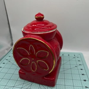 Vintage House of Webster Red Ceramic coffee grinder cookie jar - Picture 1 of 8