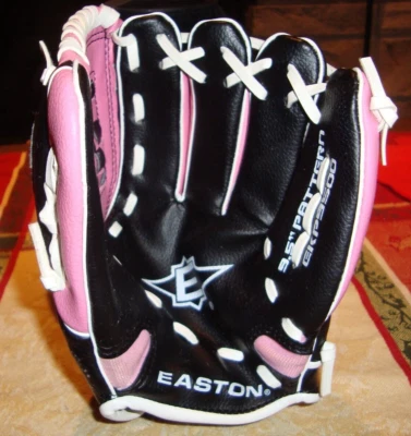 Easton Z-Flex Youth Baseball Glove 9.5" EKP9500 Black & Pink Right Throw - Image 1 of 4