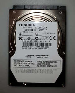 PS3 HDD TOSHIBA MK2565GSX HDD2H84 250GB SATA 2.5" HDD Hard Drive 100% Working - Picture 1 of 9