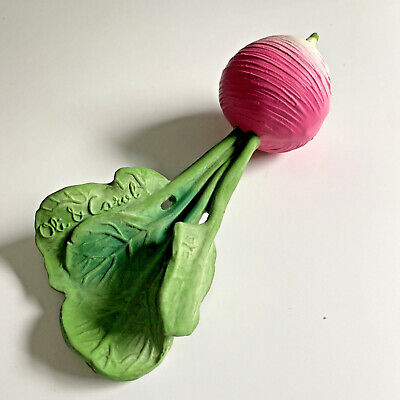 Oli Carol Ramona Radish Vegetable Teething Toy Baby Natural Hevea Rubber Teether • 16.99$