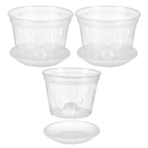 3 Sets of Household Planter Orchid Flower Pot with Drainage Hole Garden Small - Picture 1 of 12
