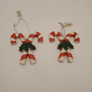 2 Stechpalmen Zuckerstange Harz Christbaumschmuck Vintage - Bild 1 von 3