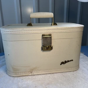 Vintage Lady Baltimore Train Case (Cream White) - No Key - Picture 1 of 10