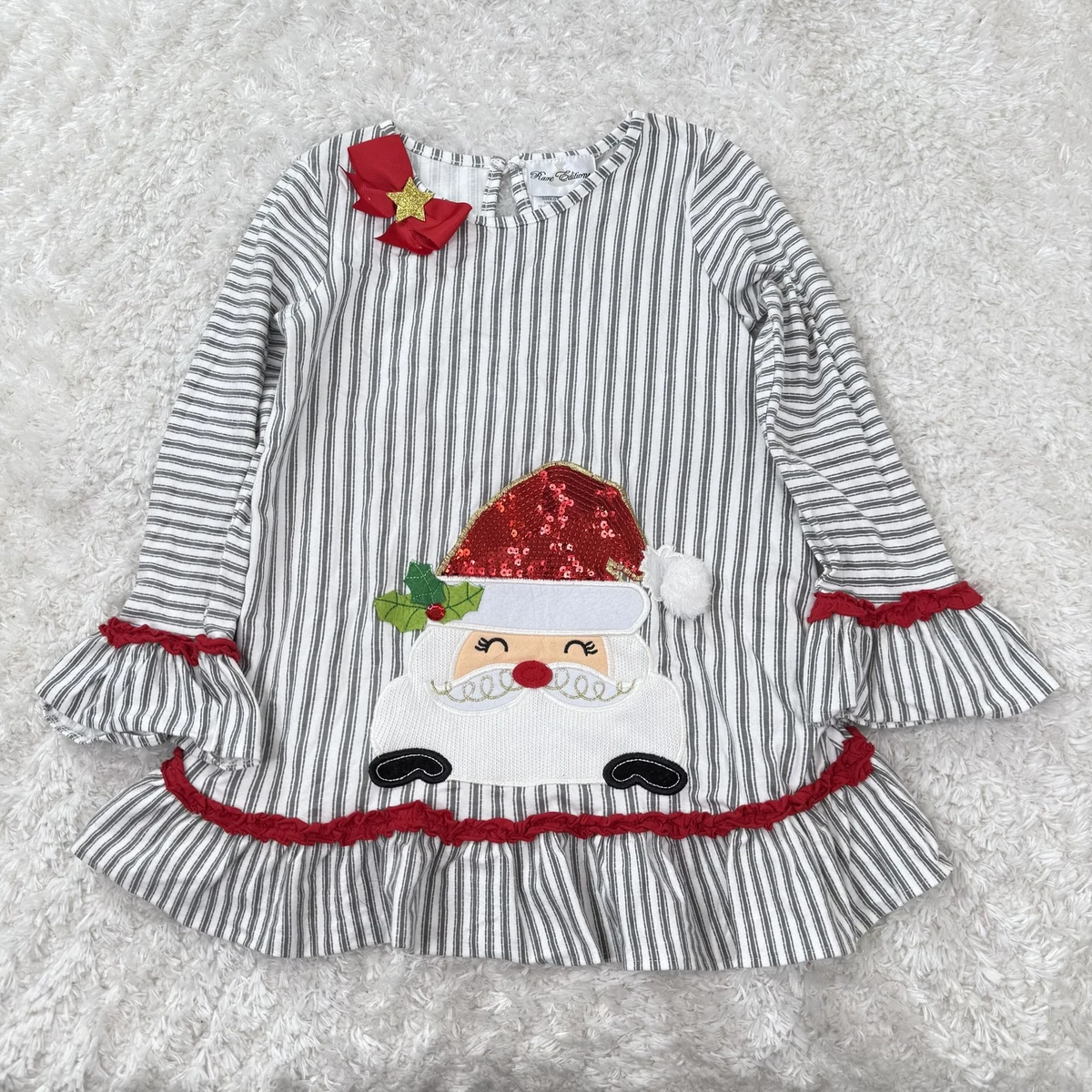 Girls Kids Christmas Santa Snowman Swing Dress - Long Sleeve Party Dress For Ages 5-13 Years