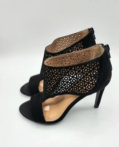 BCBG GENERATION Open-Toe Suede Lattice Heels PL- Kadia BLACK SZ. 6.5M - Picture 1 of 13