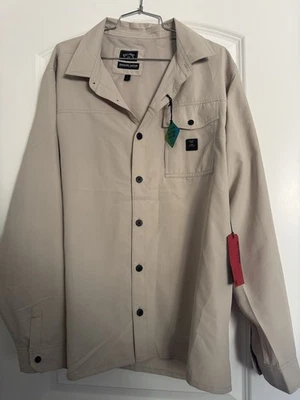 Billabong Adventure Division Men’s Long Sleeve Beige Shirt Size Large - Image 1 of 4