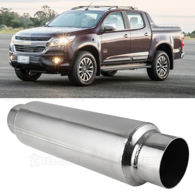 Resonador de escape silenciador de entrada/salida 16" de largo inoxidable para Chevrolet S10 2,5" Foto 1 de 4