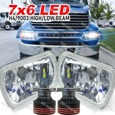 NEW For 1999-2008 Sterling Truck A9500 LT9500 7x6" LED Headlights Hi/Lo Beam - Image 1 of 4