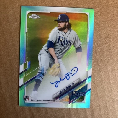 2021 Topps Chrome Auto Josh Fleming #RA-JF #’d /199 Aqua Refractor Rookie RC - Image 1 of 2