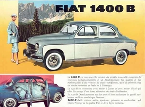 Catalogue Brochure Fiat 1400 B / Diesel 1957 France - Picture 1 of 2