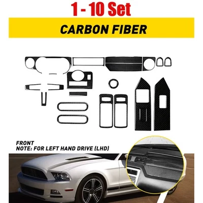 Juego de 1-10 pegatinas de cubierta central delantera de fibra de carbono para Ford Mustang 2009-2013 Foto 1 de 4