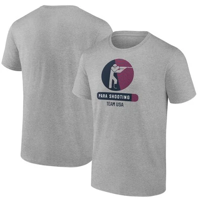Camiseta para hombre gris jaspeado tiro paralímpico de Estados Unidos irradiando victoria Foto 1 de 3