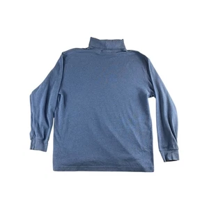 St Johns Bay Mens Large Blue Long Sleeve Turtleneck Top - Picture 1 of 6