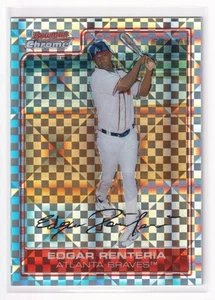 2006 Bowman Edgar Renteria #122 /250 - Chrome X-Fractor | Braves - Picture 1 of 3