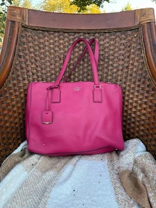 Kate Spade New York Pink Leather Triple Compartment Shoulder Bag Tote - Picture 1 of 18