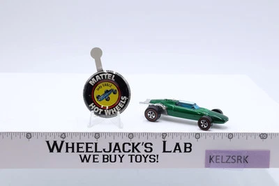 Indy Eagle 绿色风火轮 1969 年 Redline 美泰复古 RL 香港带纽扣 — 第 1/4 张图片