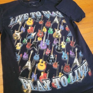 Camiseta de bajo eléctrico Hudson Creek Live To Play música rock country talla mediana - Imagen 1 de 6