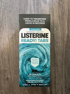 Listerine Ready Tabs Chewable Breath Tablets Clean Mint 6 Packs x 8 (48 Total) - Picture 1 of 4