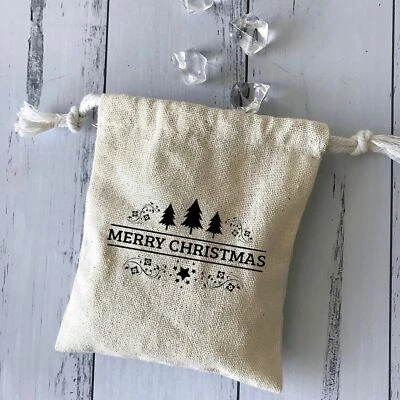100x Bolsa de Lino de Regalo de Navidad Corporativa Bolsa de Regalo de Fiesta de Navidad Embalaje de Producto Foto 1 de 3