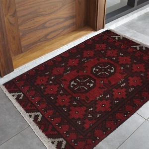 Traditional Afghan Wool Door Mat Authentic Entryway Rug Handmade Rug 63x46cm - Picture 1 of 3