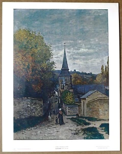 Litografia Claude Monet Street in Fecamp 1a edizione limitata originale 1960 - Foto 1 di 1