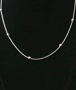 Unique Vintage Sterling Silver New Necklace With Beads. Make Offer! #991 - Picture 1 of 8