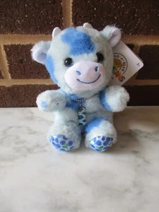 Build-A-Bear Mini Bohne Heidelbeere Kuh 7" Blau/Punkte-Medaille Heidelbeere Charm - Bild 1 von 5