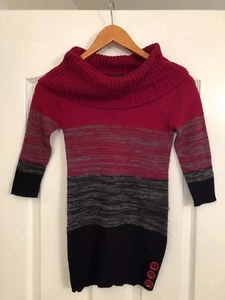 My Michelle girls sweater dress - Red/Black size S Cable knit design - Picture 1 of 3