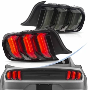 VLAND Smoked LED Tail lights For 2015-2022 Ford Mustang w/ Sequential Rear Lamps - Picture 1 of 12