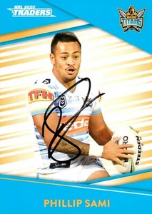 Signed 2020 GOLD COAST TITANS NRL Card PHILLIP SAMI - Picture 1 of 2