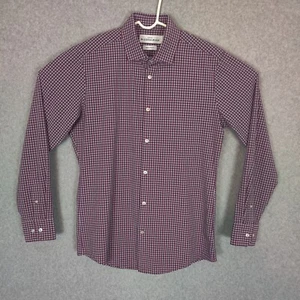 Camisa Mizzen Principal Sotavento Ajuste Medio Cuadros Roja Abotonada Hombres Manga Larga - Imagen 1 de 10