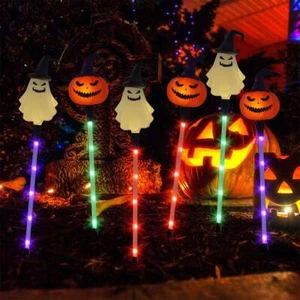 Halloween Decoration Lights, Solar Halloween Decor Pumpkin Ghost Stake Light - Picture 1 of 10