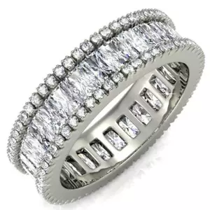 New Matashi Vintage Style 18k White Gold-Plated Eternity Ring - Size 6 - Picture 1 of 5