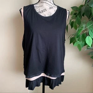 J. Crew Peplum Double Hem Layered Top Black Sz L - Picture 1 of 13