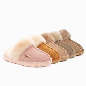 UGG Slippers Premium Australia Sheepskin Unisex Scuffette Suede - Picture 1 of 46