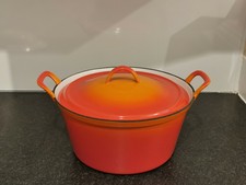 Volcanic Orange Fe Belgium Descoware Cast IronEnamel Casserole Pot 4E 26 0