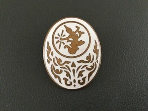 SIAM WHITE VINTAGE STERLING SILVER PENDANT OR BROOCH NIELLO - Picture 1 of 4