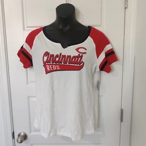 Ladies Cincinnati Reds Slit Neck Raglan Tee Size XL NWT - Picture 1 of 3