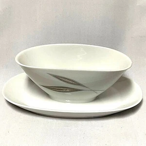 Gravy Boat Bowl Under Plate Rosenthal Goldene Blatter Golden Leaves Modernist - Picture 1 of 7