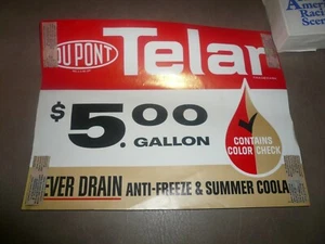 DuPont Telar Never Drain Anti-Freeze and Summer Coolant Sign - Vintage - Picture 1 of 1