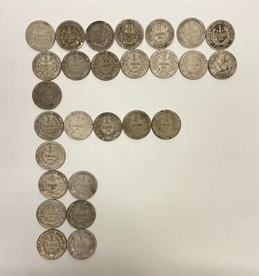 Lot of 27 pcs, Brazil Silver Coin 1924-1930, 2000 REIS - Image 1 of 2