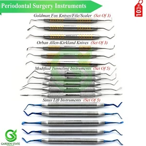Periodontal Gingivectomy Tunneling Kit Perio Knives Dental Sinus Lift Elevators - Picture 1 of 17